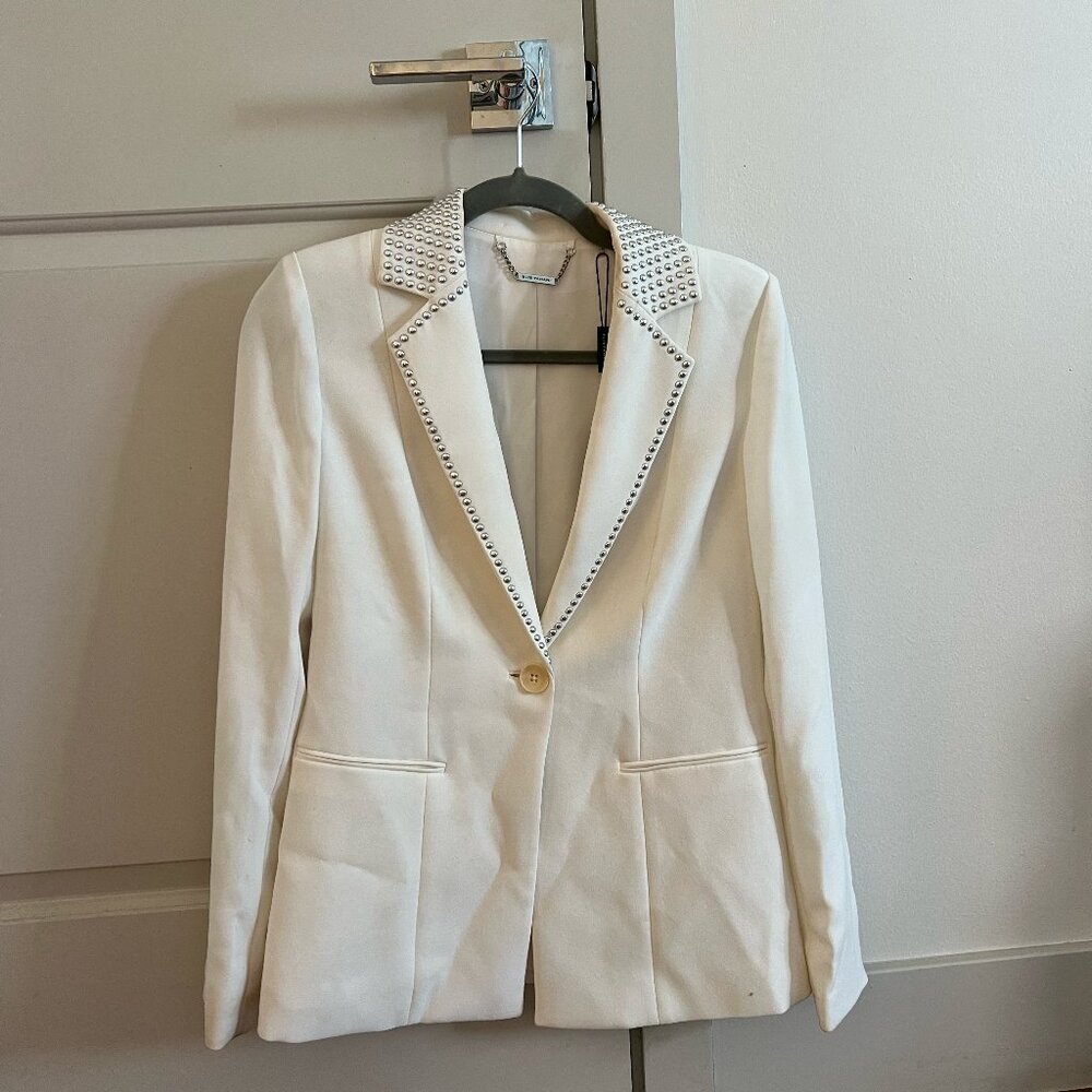 Elie Tahari Studded Crepe Blazer
